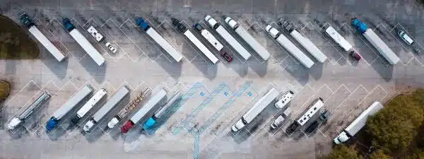 A fleet of delivery trucks in Texas
