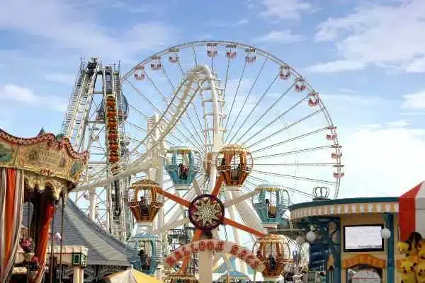 An amusement park rides in Texas