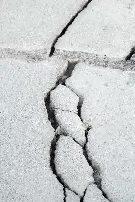 Cracked sidewalk in high traffic area 